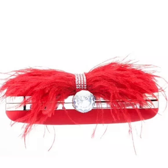 Nina Lara Feather Embellished Minaudiere Clutch - Picture 5 of 13